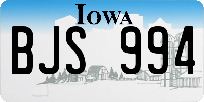 IA license plate BJS994