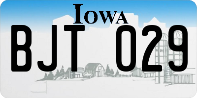 IA license plate BJT029