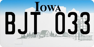 IA license plate BJT033