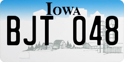 IA license plate BJT048