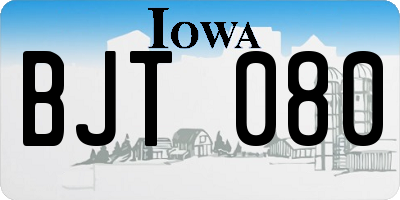 IA license plate BJT080