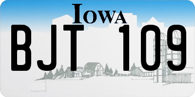 IA license plate BJT109