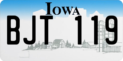 IA license plate BJT119