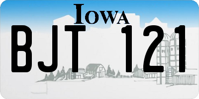 IA license plate BJT121