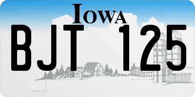 IA license plate BJT125