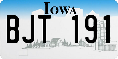 IA license plate BJT191