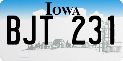 IA license plate BJT231