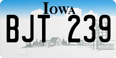 IA license plate BJT239