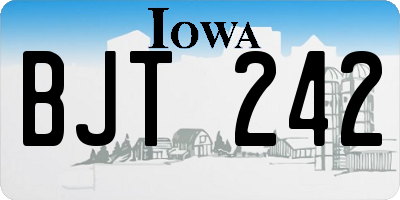 IA license plate BJT242