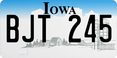 IA license plate BJT245