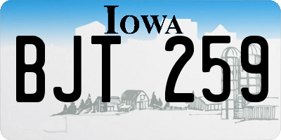 IA license plate BJT259