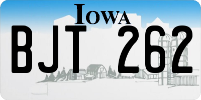 IA license plate BJT262