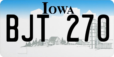 IA license plate BJT270