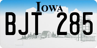 IA license plate BJT285
