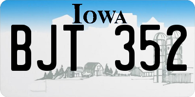 IA license plate BJT352