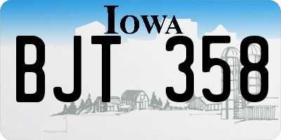 IA license plate BJT358