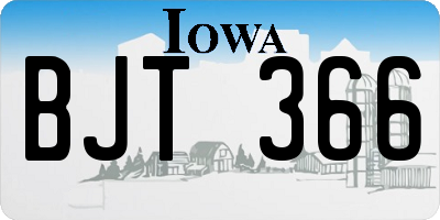 IA license plate BJT366
