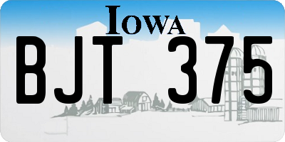 IA license plate BJT375