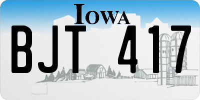 IA license plate BJT417