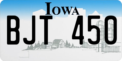 IA license plate BJT450