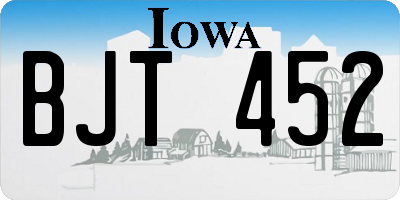 IA license plate BJT452