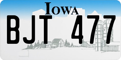 IA license plate BJT477