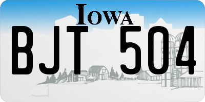 IA license plate BJT504