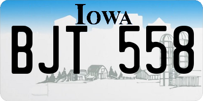 IA license plate BJT558