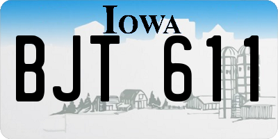 IA license plate BJT611