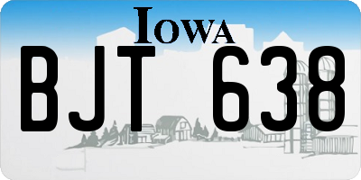 IA license plate BJT638