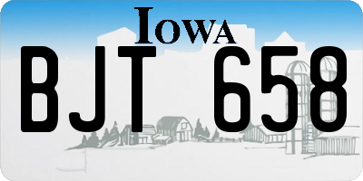 IA license plate BJT658