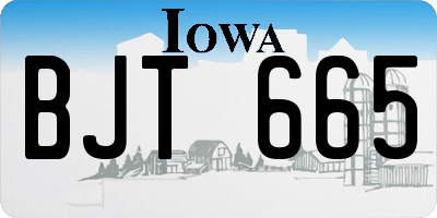 IA license plate BJT665