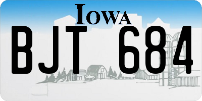 IA license plate BJT684