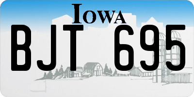 IA license plate BJT695