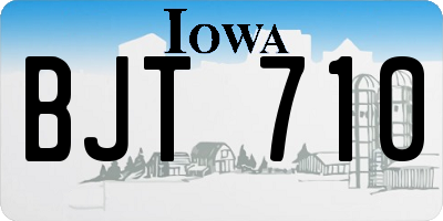 IA license plate BJT710