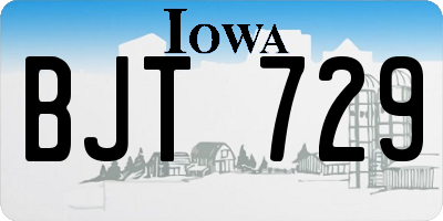 IA license plate BJT729