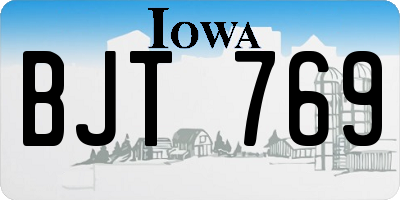 IA license plate BJT769