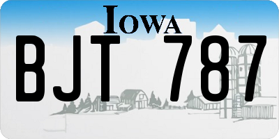 IA license plate BJT787
