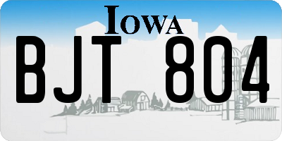 IA license plate BJT804
