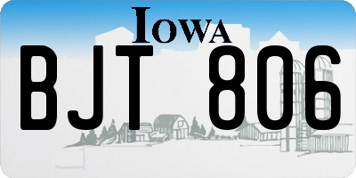 IA license plate BJT806