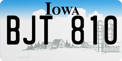 IA license plate BJT810