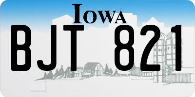 IA license plate BJT821