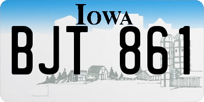 IA license plate BJT861