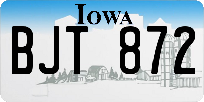 IA license plate BJT872