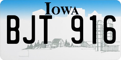 IA license plate BJT916