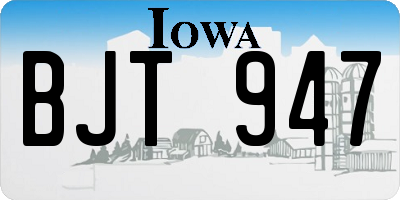 IA license plate BJT947