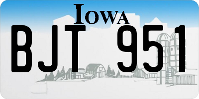 IA license plate BJT951