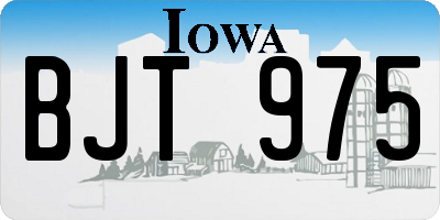 IA license plate BJT975