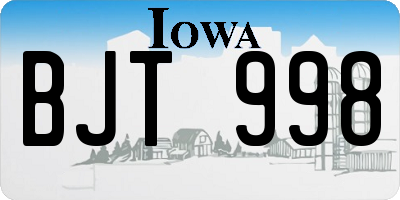 IA license plate BJT998