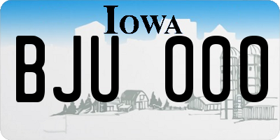 IA license plate BJU000